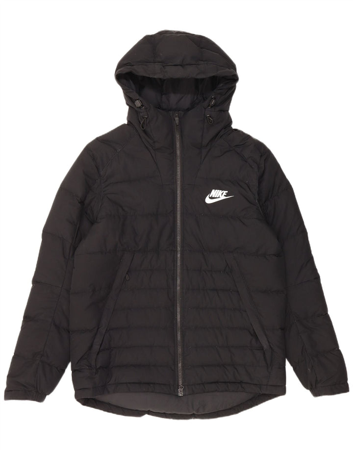 Nike - Chaqueta acolchada con capucha para hombre, talla 40, poliéster negro grande