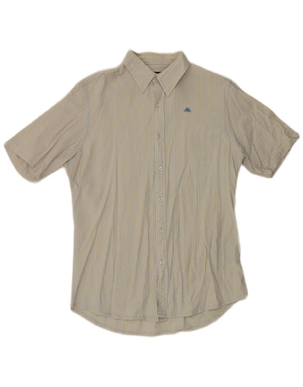 Kappa Hombre Camisa Manga Corta XL Algodón Rayas Azul