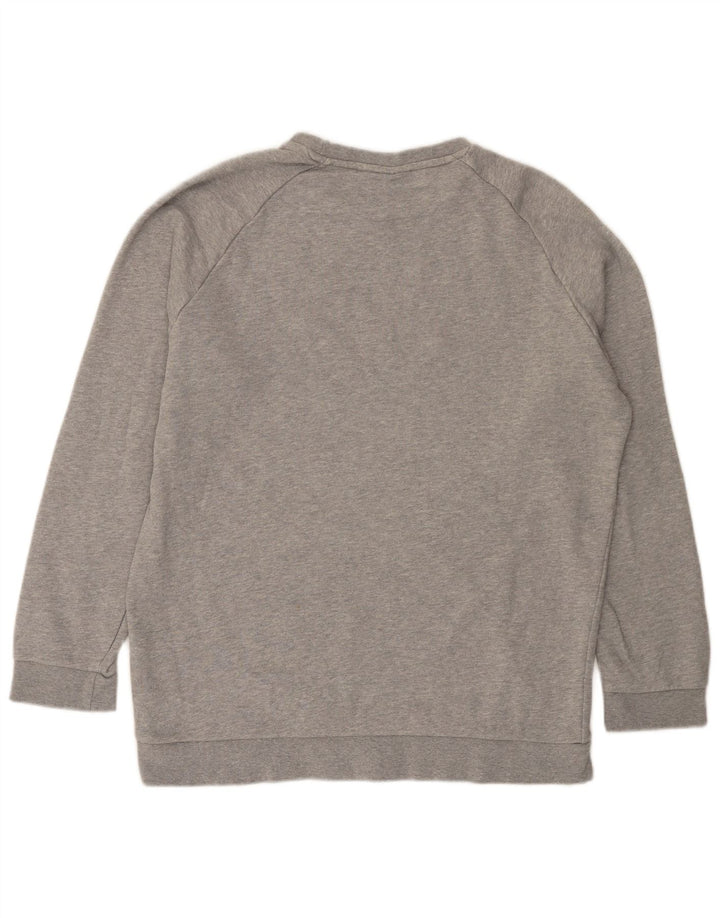 Adidas Hombre Sudadera Jumper Grande Gris Moteado Algodón