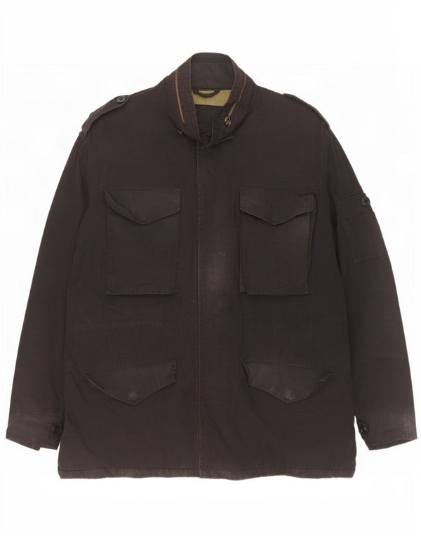 Gap Chaqueta militar con capucha para hombre UK 42 XL Algodón negro