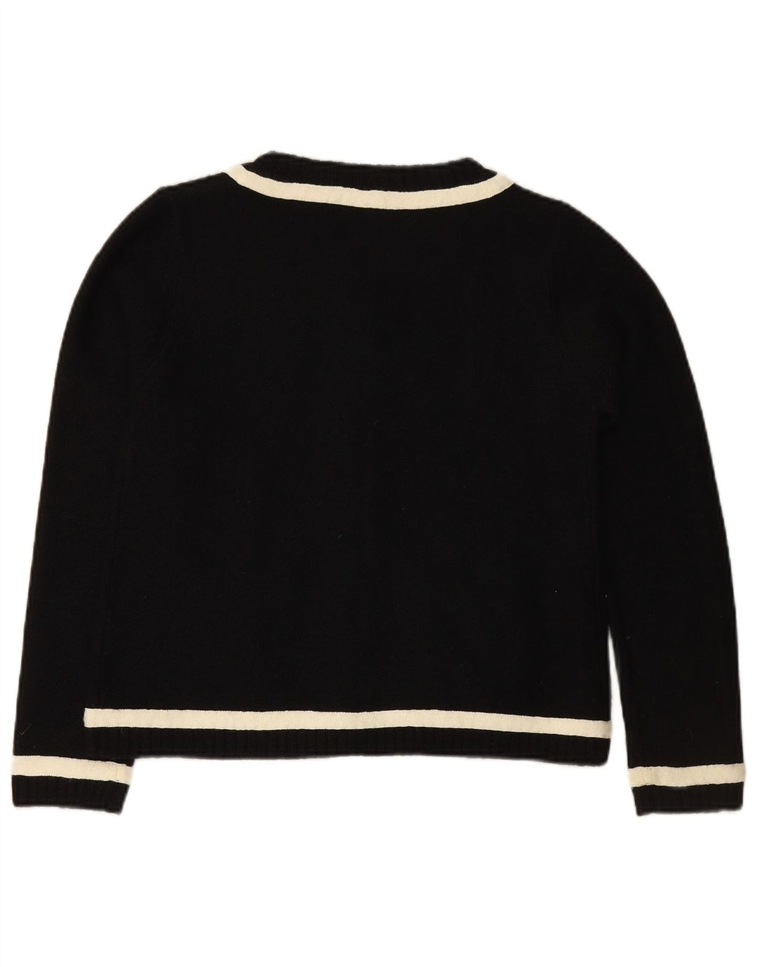 ZARA Mujer Crop Cardigan Suéter UK 40 Mediano Lana Color Block Negro