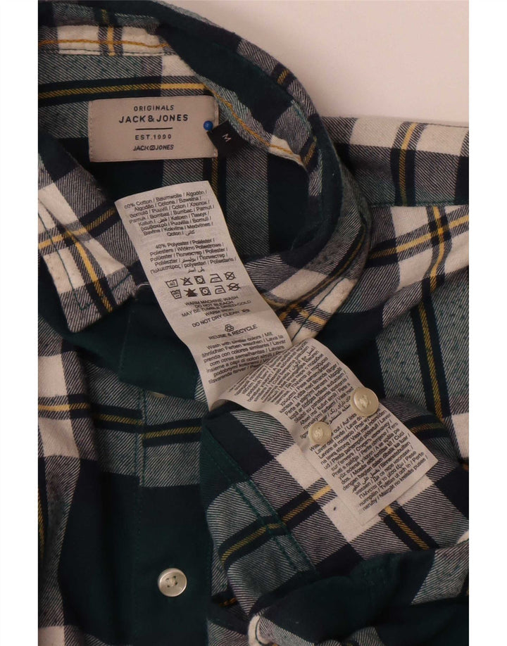 Jack & Jones Hombre Camisa De Franela Algodón A Cuadros Verde Medio
