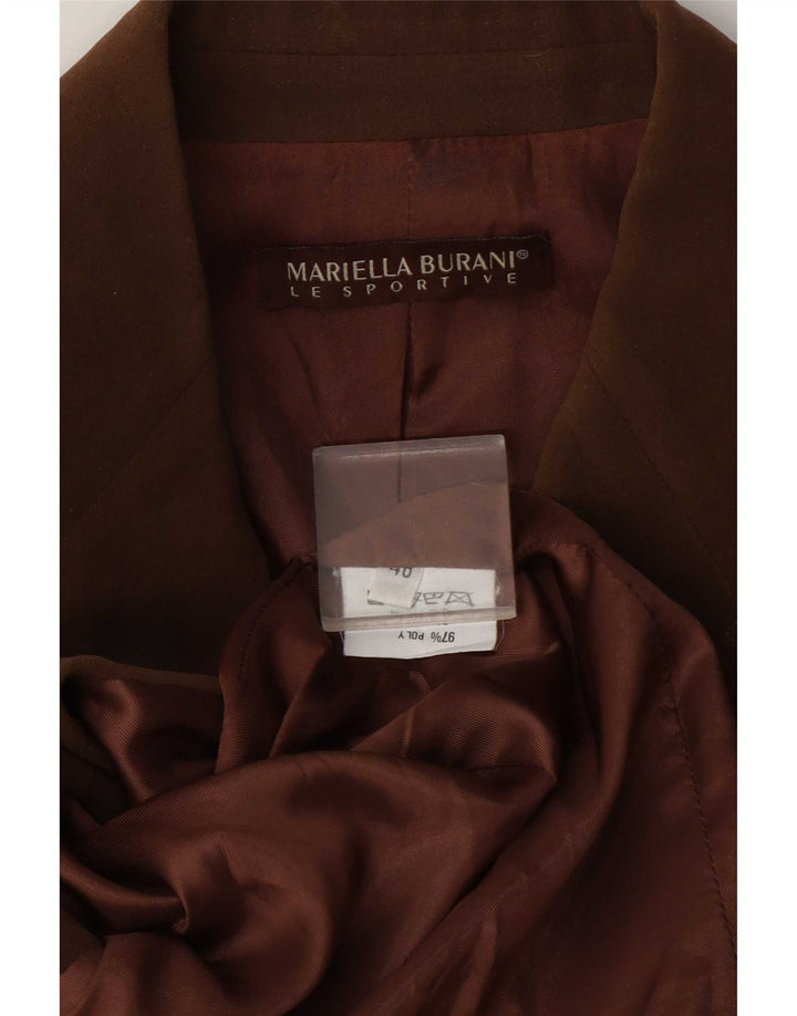 Mariella Burani Chaqueta tipo blazer de 3 botones para mujer EU 40 Marrón medio