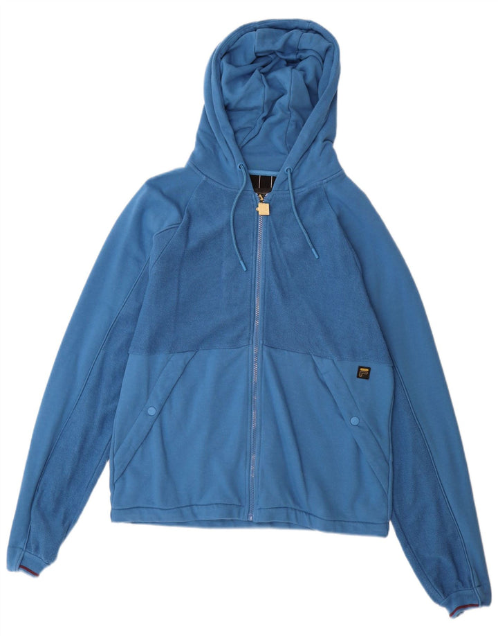 Fila - Sudadera con capucha y cremallera para hombre, algodón azul medio
