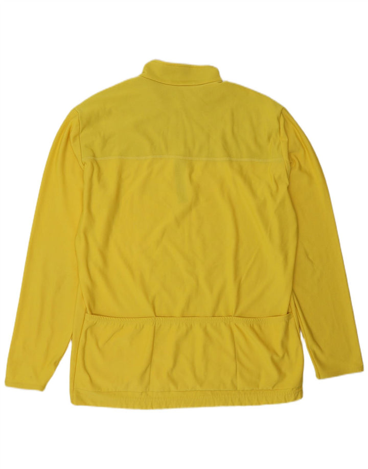 Loffler Mens Zip Neck Top Manga Larga Grande Amarillo