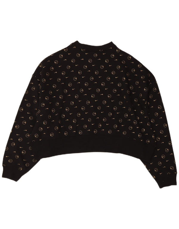 Nike Mujer Graphic Loose Fit Sudadera Jumper UK 44 Mediano Negro Algodón