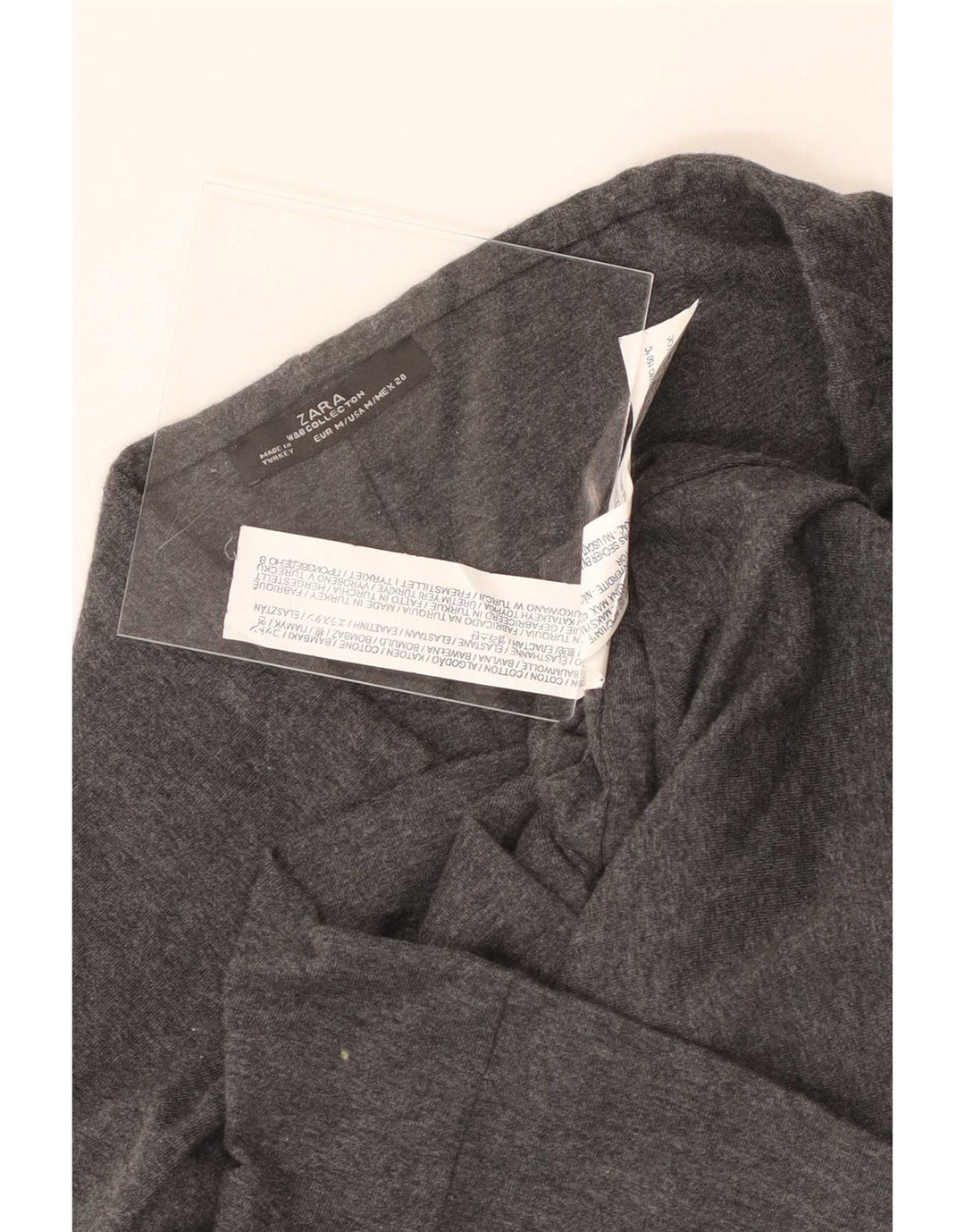 Falda Lápiz Zara Mujer Mediana W28 Algodón Gris