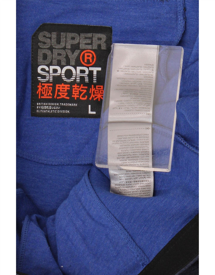Superdry Pantalones cortos deportivos para hombre, tamaño grande, poliéster azul marino