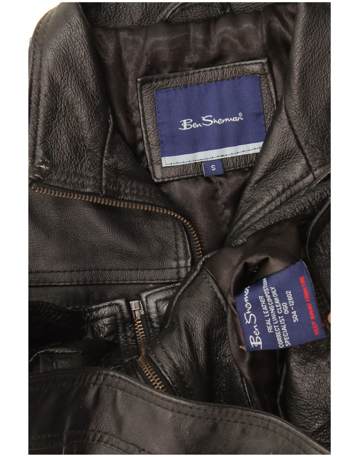 Ben Sherman Chaqueta de cuero para niños 9-10 años Pequeña cuero negro