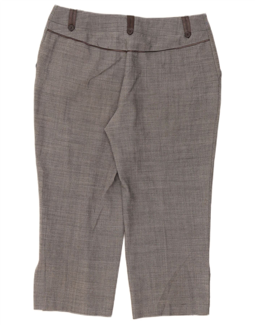 Marks & Spencer Pantalones Capri para Mujer UK 12 Medium W32 L22 Poliéster Gris