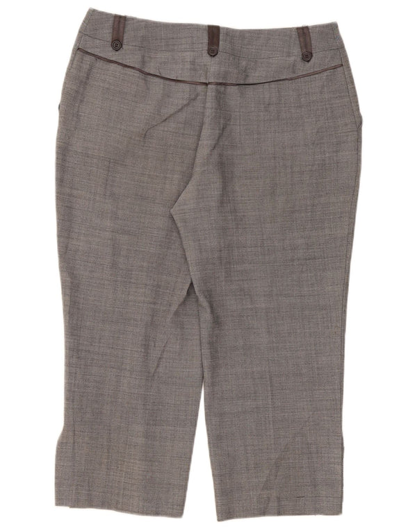 Marks & Spencer Pantalones Capri para Mujer UK 12 Medium W32 L22 Poliéster Gris