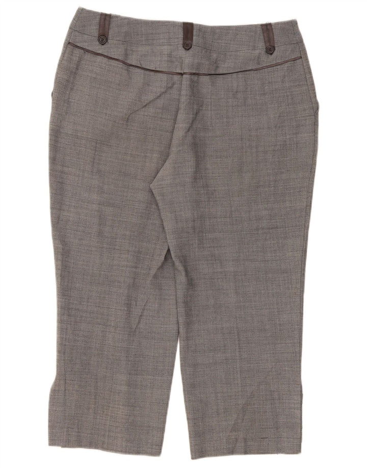 Marks & Spencer Pantalones Capri para Mujer UK 12 Medium W32 L22 Poliéster Gris