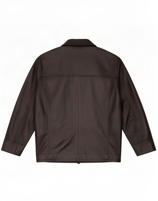 Vintage hombres chaqueta de cuero Reino Unido 40 grande negro