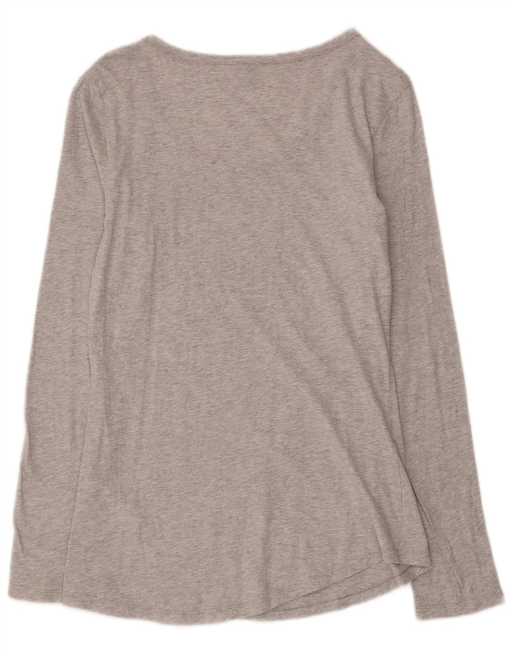 Benetton Mujer Minnie Graphic Top Manga Larga Algodón Gris Medio