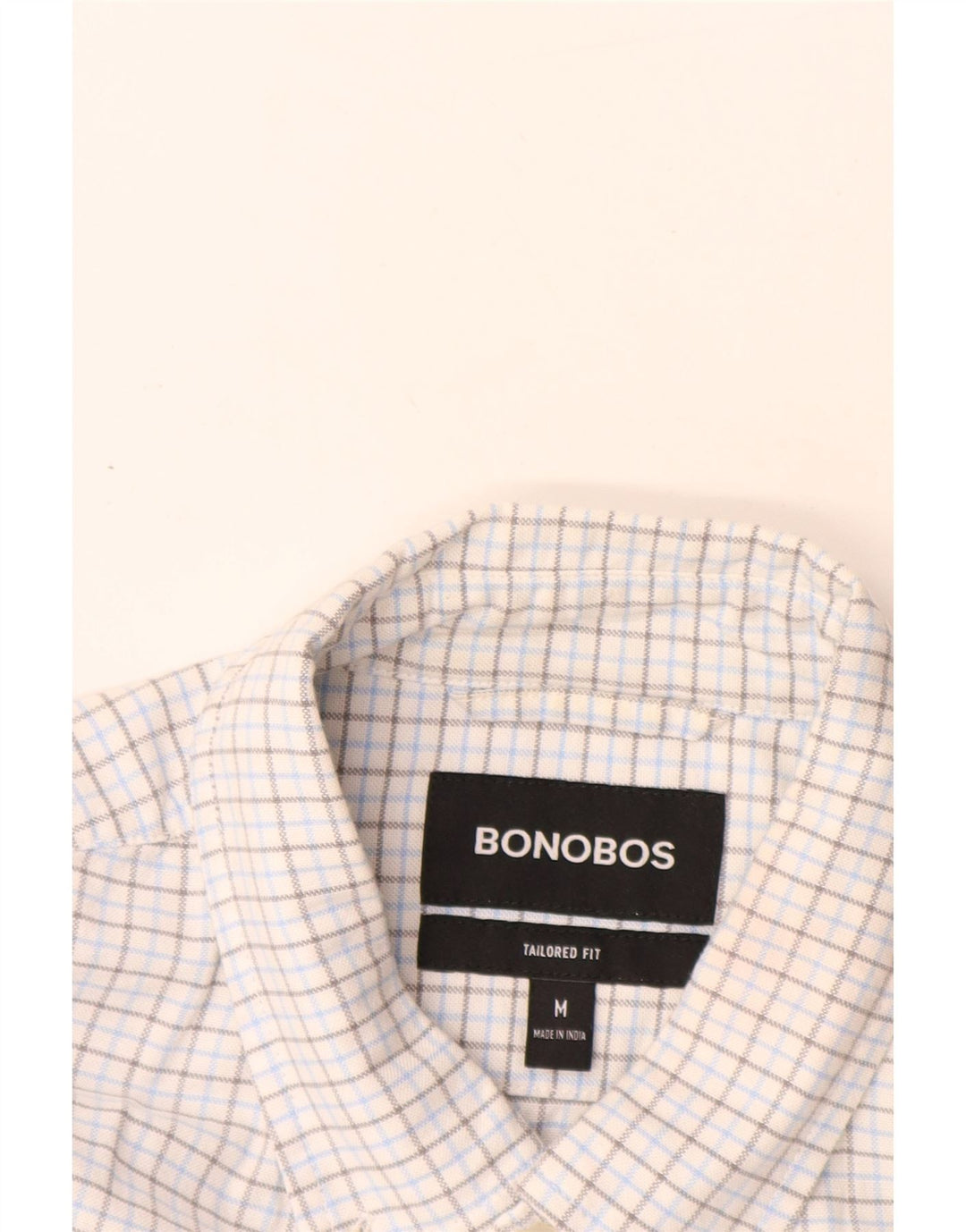 BONOBOS Camisa entallada para hombre de cuadros blancos medianos