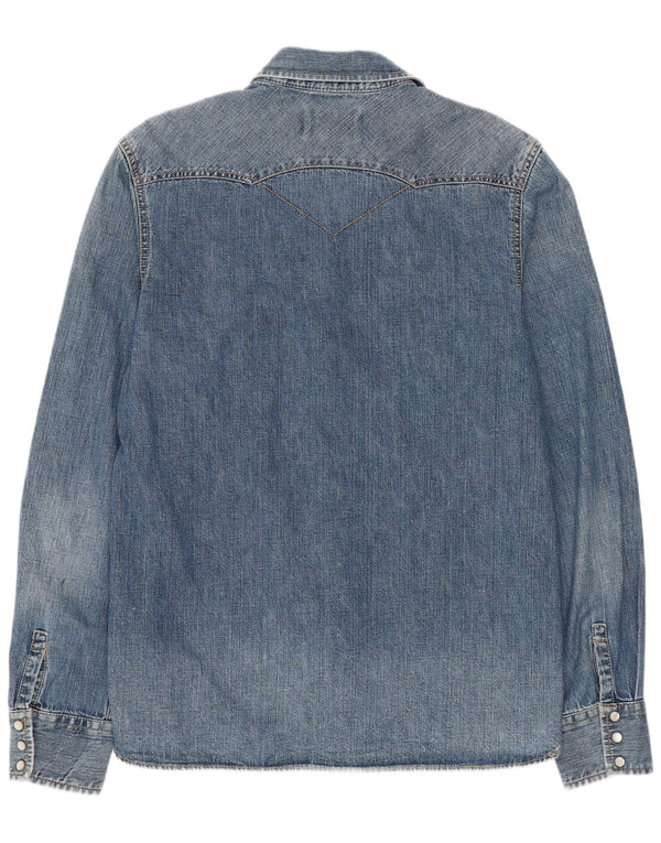 Levi's Hombre Camisa Vaquera Occidental De Algodón Azul Medio