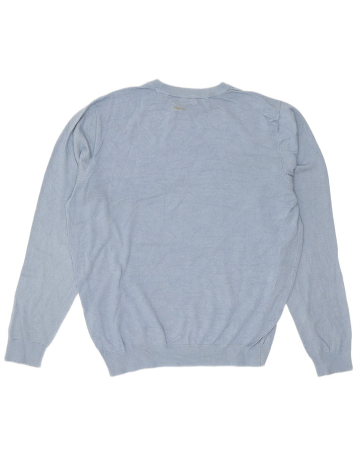 Zara Hombre Jersey De Cuello Redondo Jersey Large Viscosa Azul