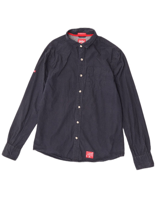 Camisa Superdry para hombre 2XL Algodón con lunares azul marino
