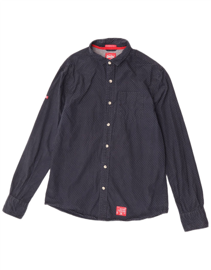 Camisa Superdry para hombre 2XL Algodón con lunares azul marino