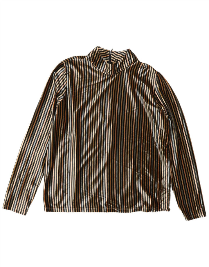 Zara Blusa De Terciopelo Para Mujer Top UK 44 Mediano Rayas Multicolores