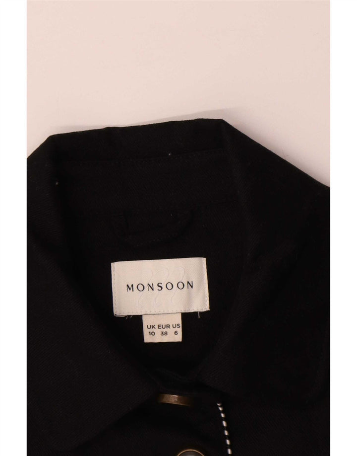 Chaqueta tipo blazer de 5 botones para mujer Monsoon UK 40 Small Black Cotton