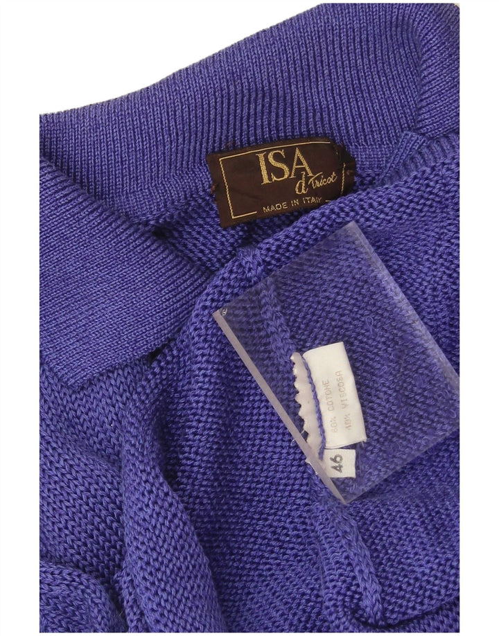 Vintage mujer Cardigan suéter IT 46 algodón púrpura grande