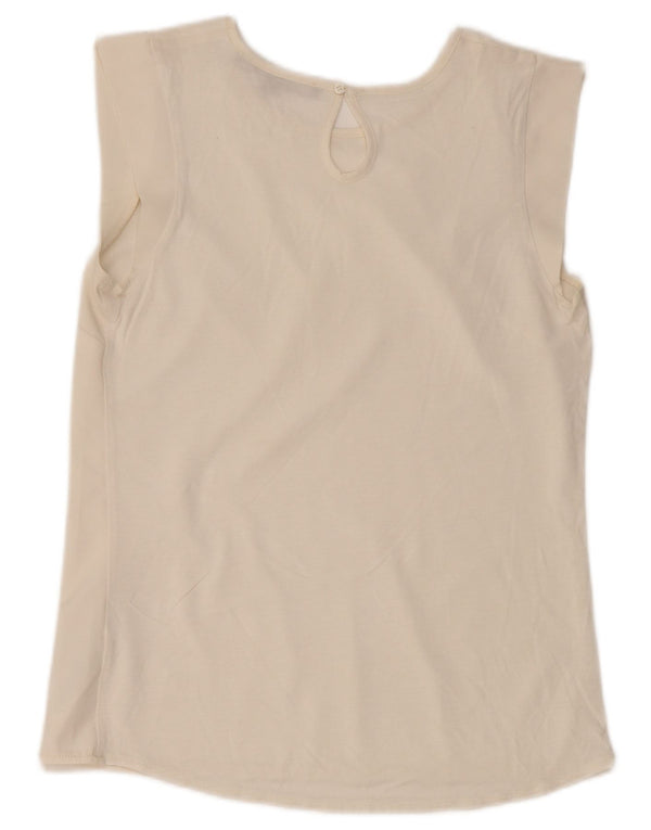 French Connection Blusa para mujer Top UK 10 Small Poliéster blanco