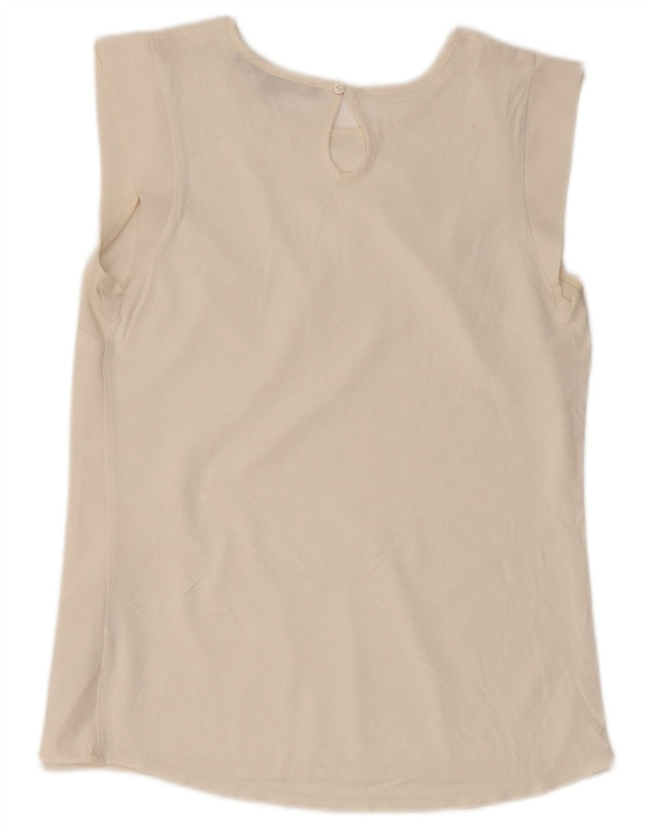 French Connection Blusa para mujer Top UK 10 Small Poliéster blanco