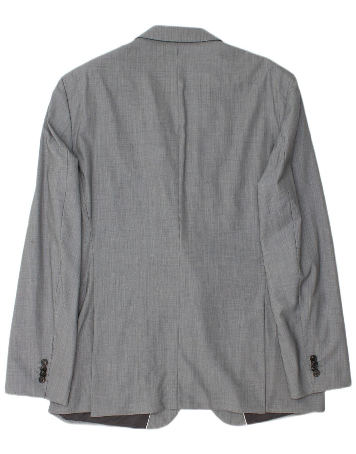 Hugo Boss Chaqueta tipo blazer de 2 botones para hombre EU 54 2XL Viscosa de pata de gallo gris