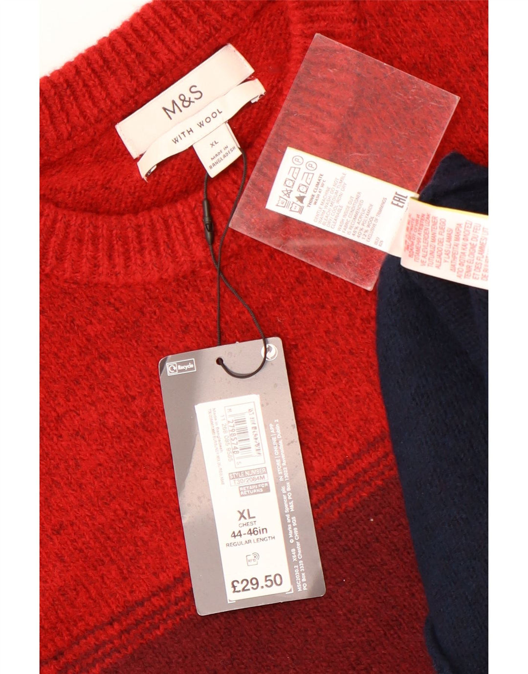 Marks & Spencer Jersey con Cuello Redondo para Hombre XL Rayas Multicolores
