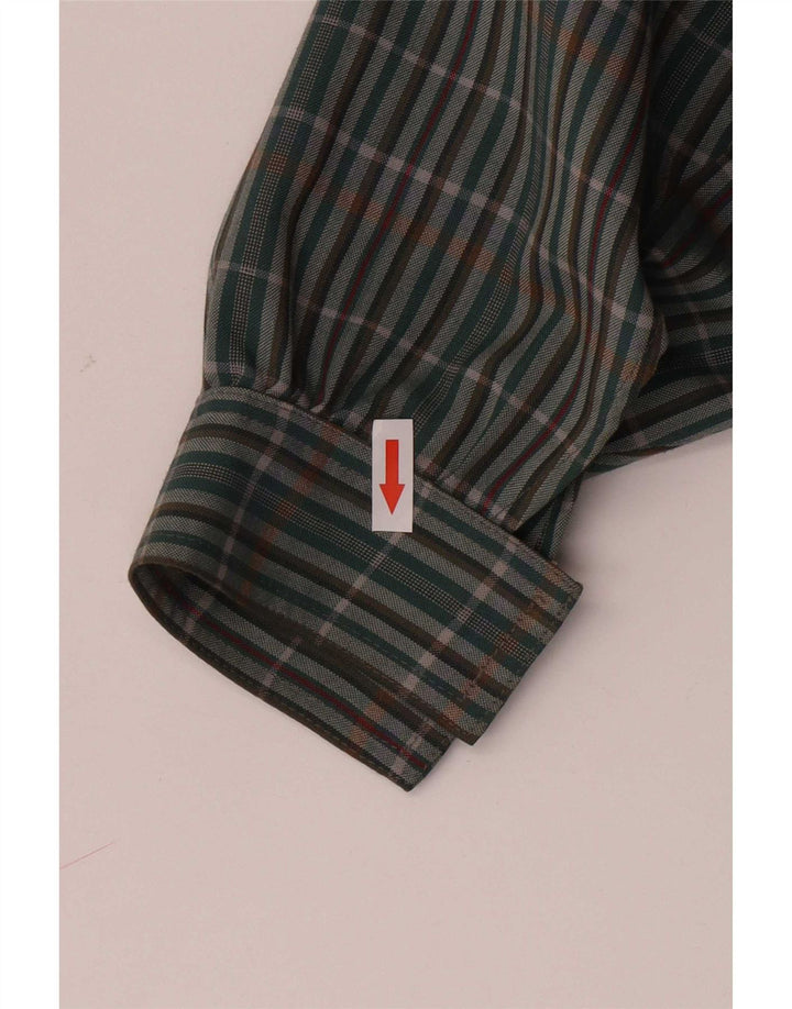 Michael Jacobs Camisa sobrecamisa para mujer UK 10 Small Green Plaid Poliéster