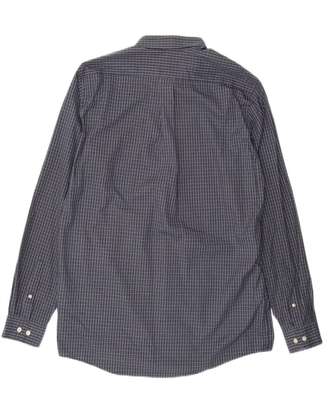 EDDIE BAUER Camisa alta de corte relajado para hombre Algodón a cuadros azul marino grande