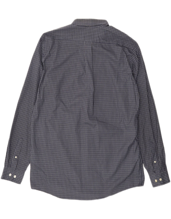 EDDIE BAUER Camisa alta de corte relajado para hombre Algodón a cuadros azul marino grande