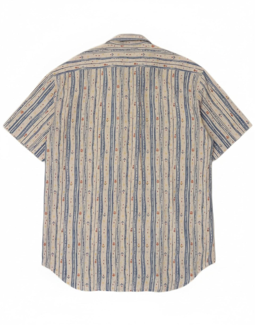 Calvin Klein Camisa de manga corta para hombre de algodón a rayas blancas medianas