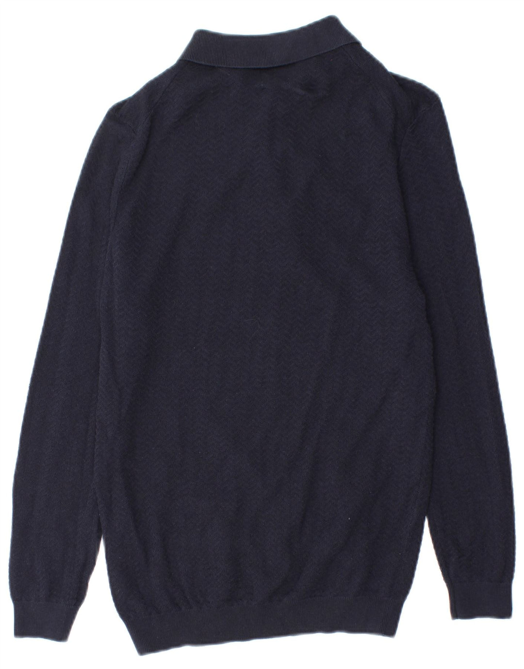 Zara Hombre Polo Neck Jumper Sweater Medio Azul Marino