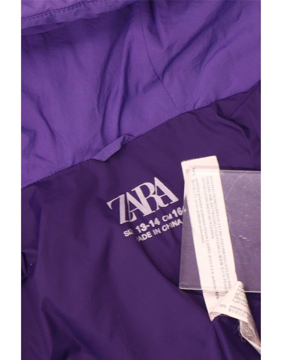 Zara Anorak Niña Con Capucha 13-14 Años Morado Poliéster