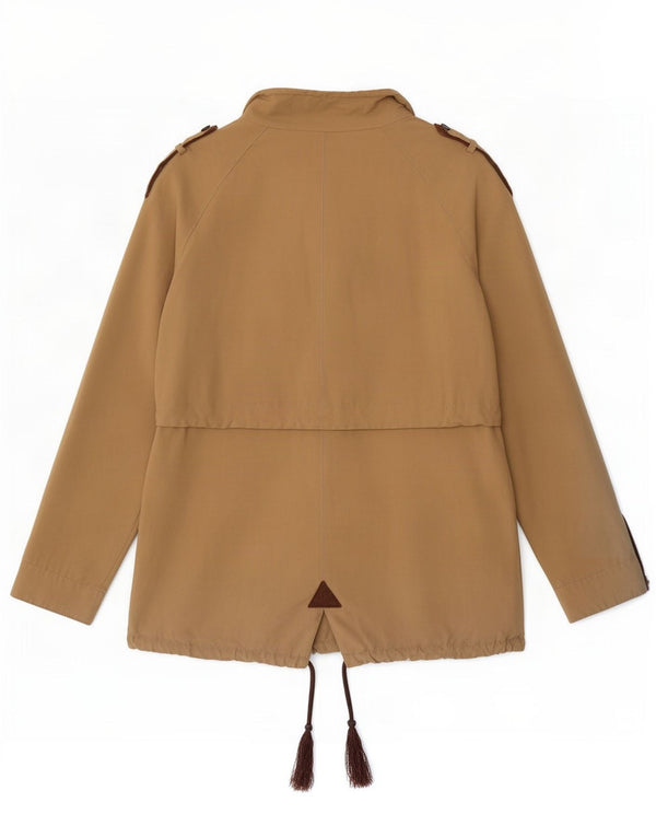 Zara Mujer Chaqueta Militar UK 10 Small Beige Algodón
