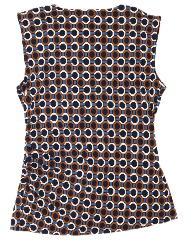 Michael Kors Womens Blouse Top UK 14 Large Multicoloured Geometric