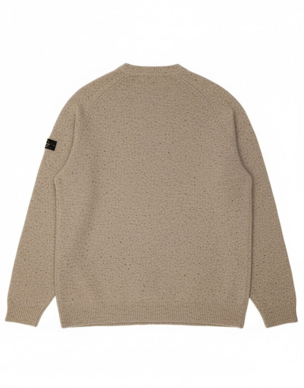 Superdry Jersey con cuello redondo para hombre, talla 3XL, lana moteada gris