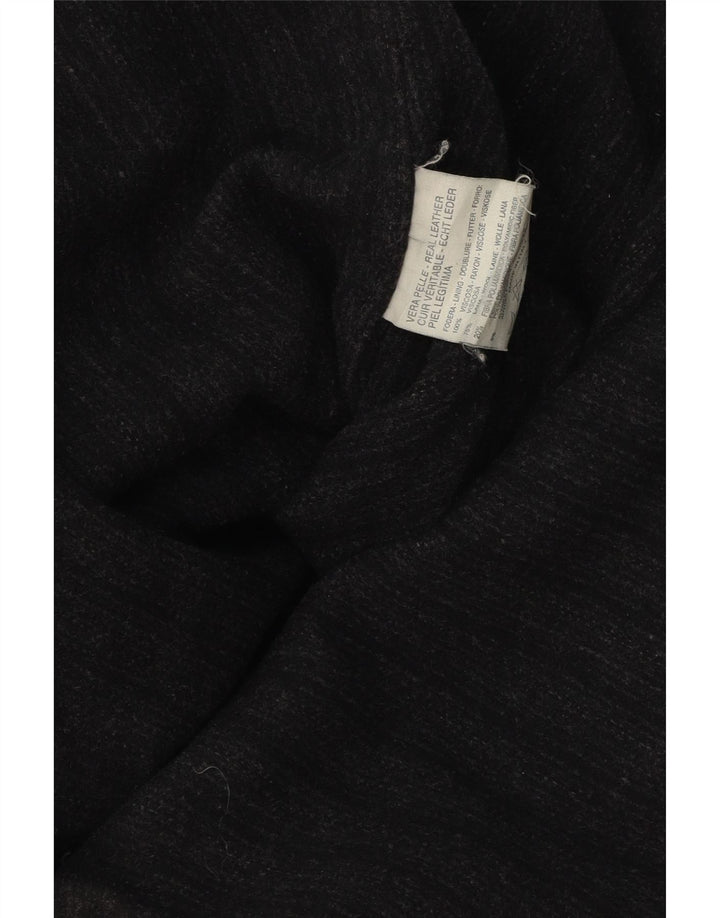 Chaqueta de cuero vintage para hombre Reino Unido 42 XL cuero negro