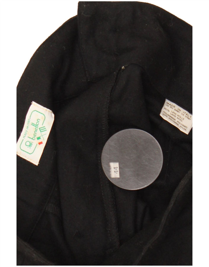 Benetton Falda Midi De Talle Alto IT 44 Medium W28 Lana Negra