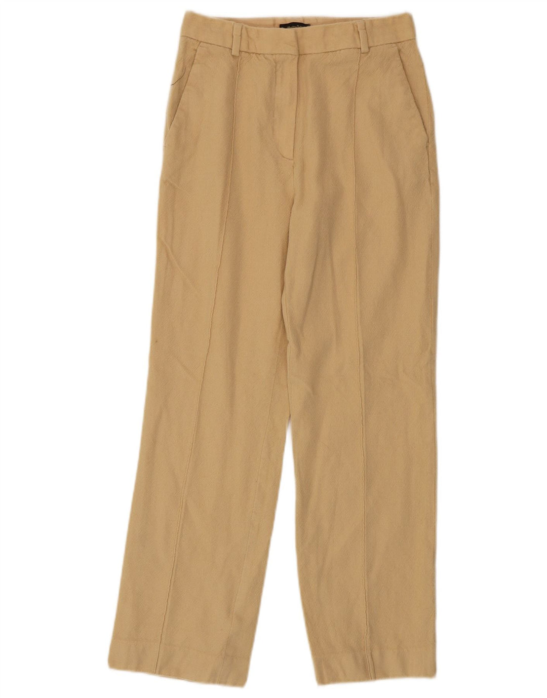 MASSIMO DUTTI Pantalón Chino Recto Mujer EU 36 XS W26 L26 Lana Beige