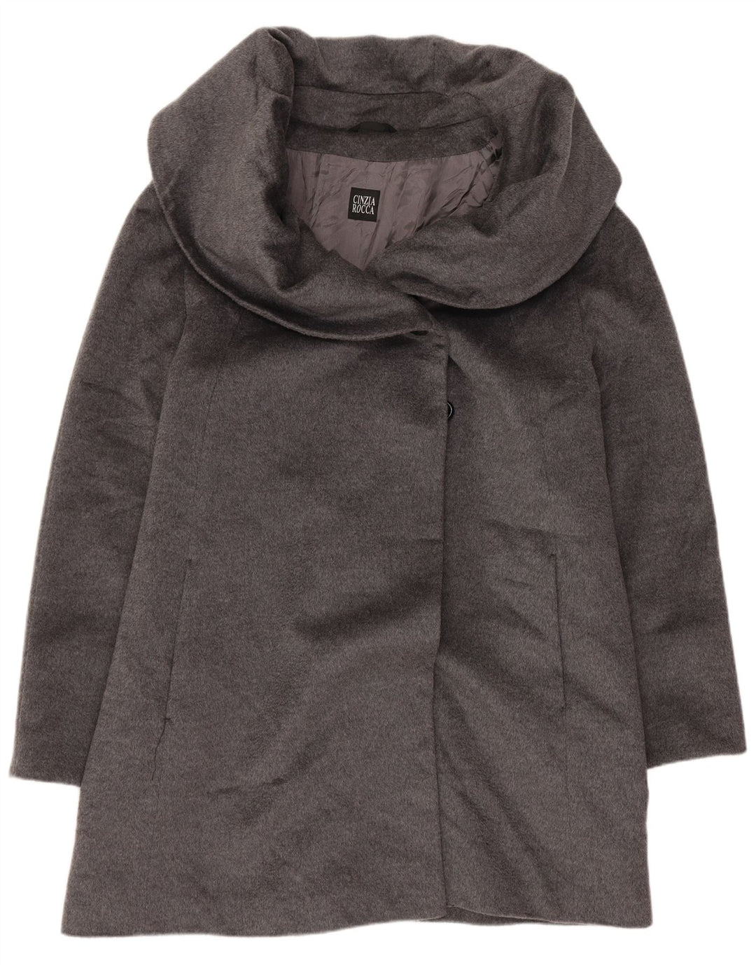 Cinzia Rocca Abrigo para mujer UK 46 Lana gris grande