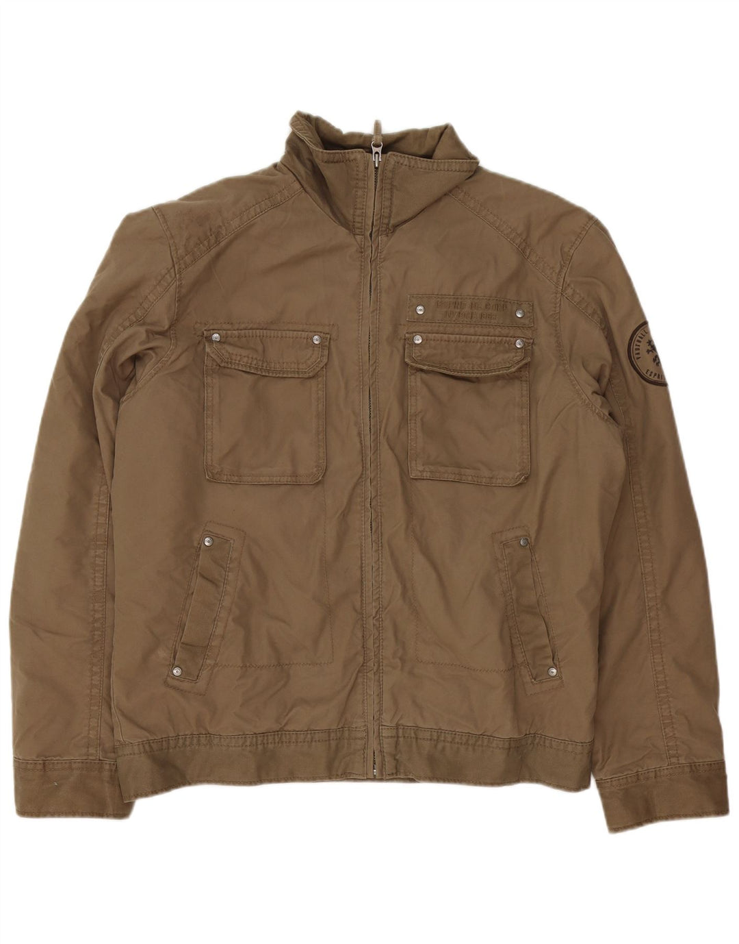 Esprit Chaqueta utilitaria para hombre Reino Unido 40 Grande Algodón marrón