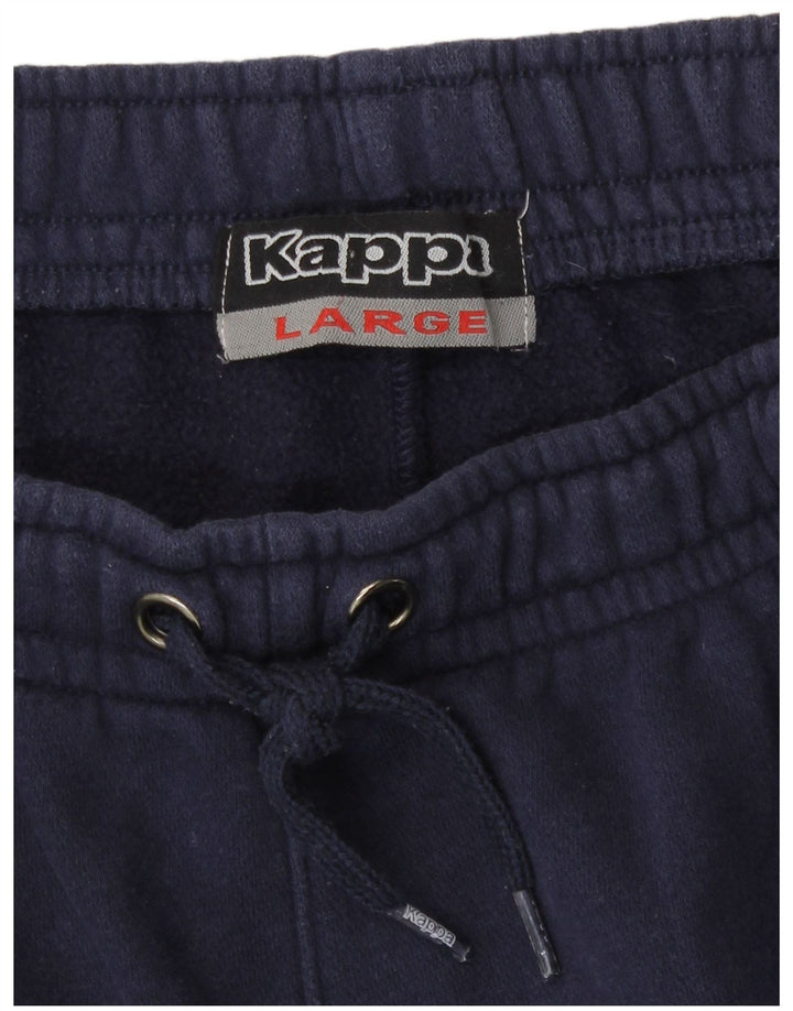 Kappa Hombre Pantalones De Chándal Gráfico Grande Azul Marino Algodón
