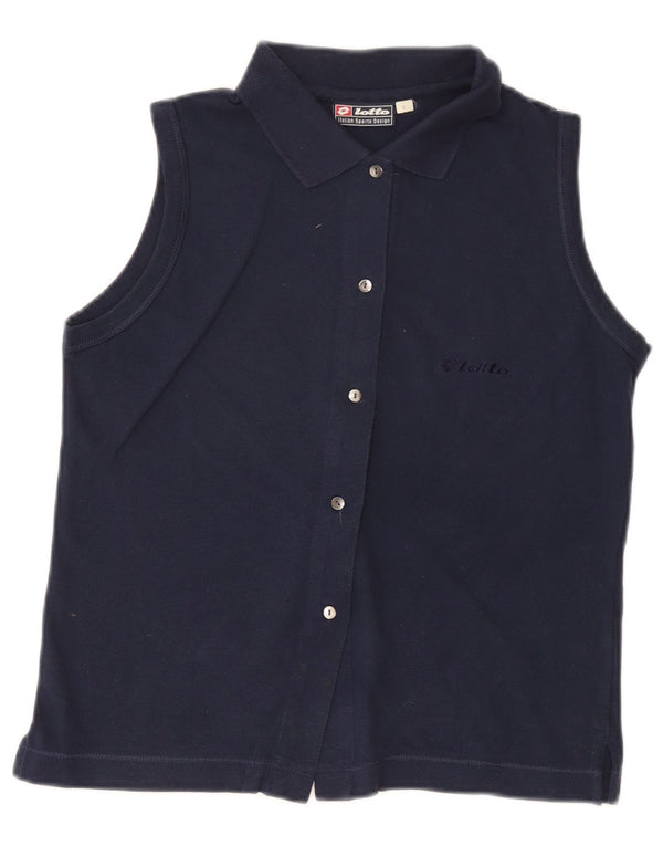 Lotto Blusa sin mangas para mujer UK 10 Small Azul marino Algodón
