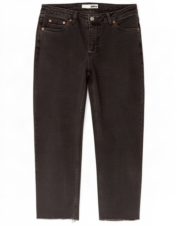 Topshop Vaqueros recortados de talle alto para mujer W30 L23 Algodón negro