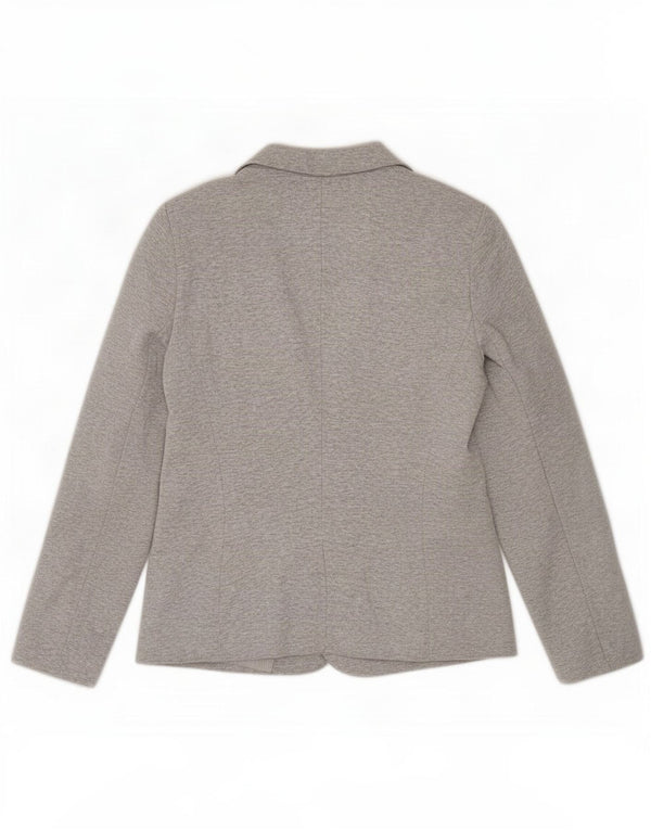Zara Chaqueta Blazer De 1 Botón Para Mujer UK 44 Grande Viscosa Gris