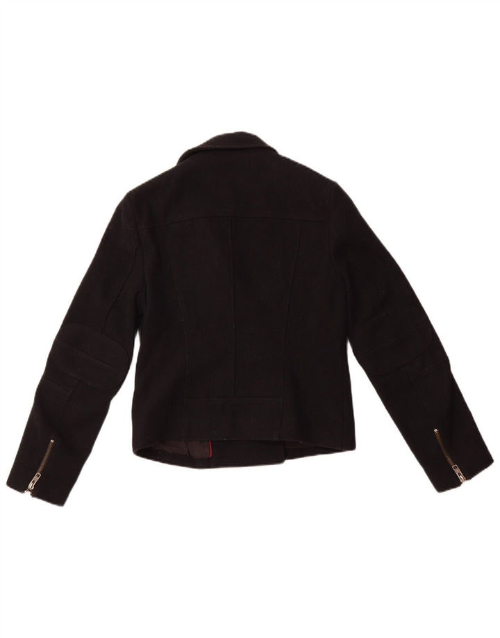 JACK WILLS Chaqueta corta para mujer UK 8 Small Black Wool