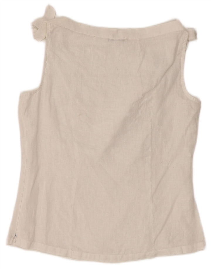 NARACAMICIE Blusa sin mangas para mujer UK 8 Small White